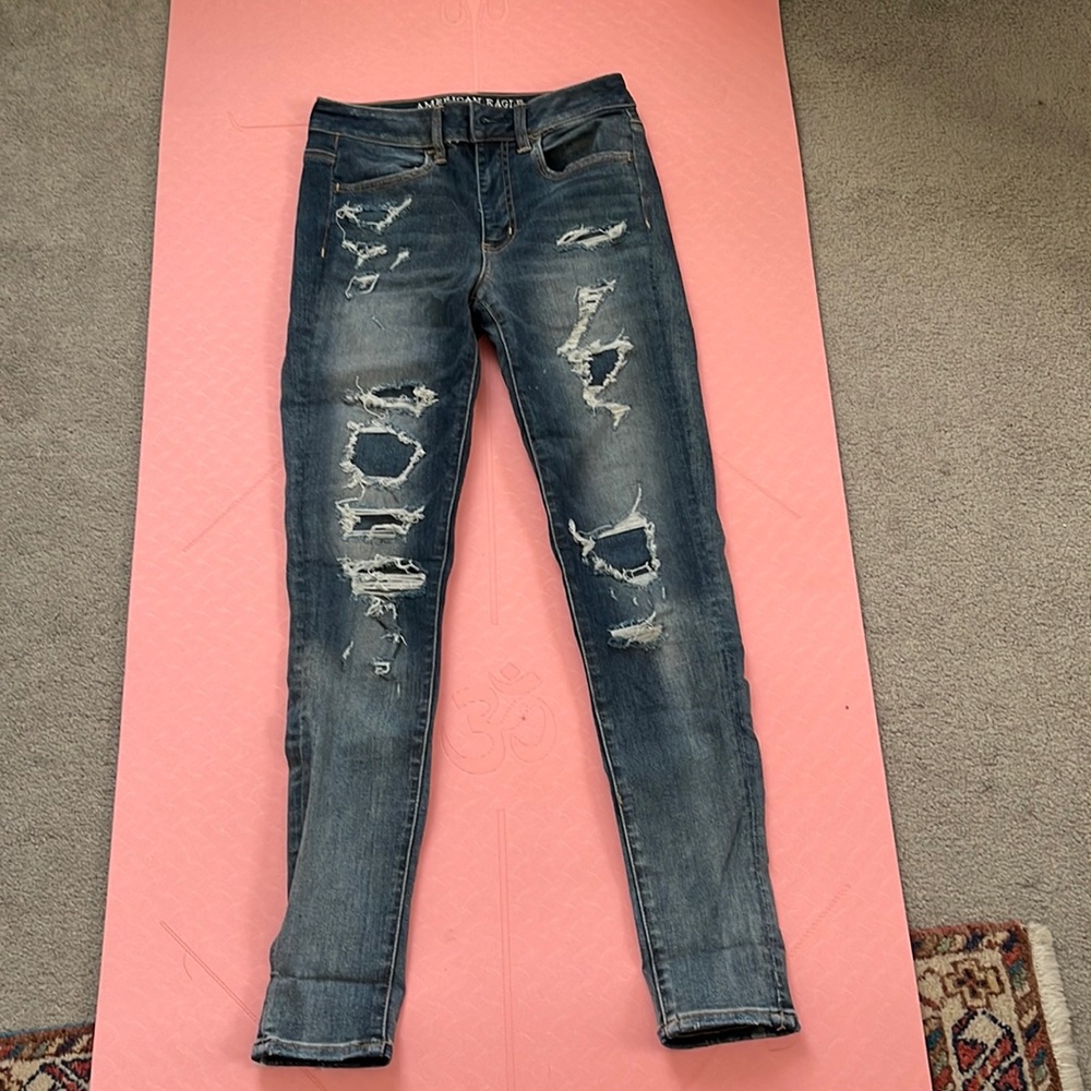 American Eagle Hi-Rise Ripped Jeggings